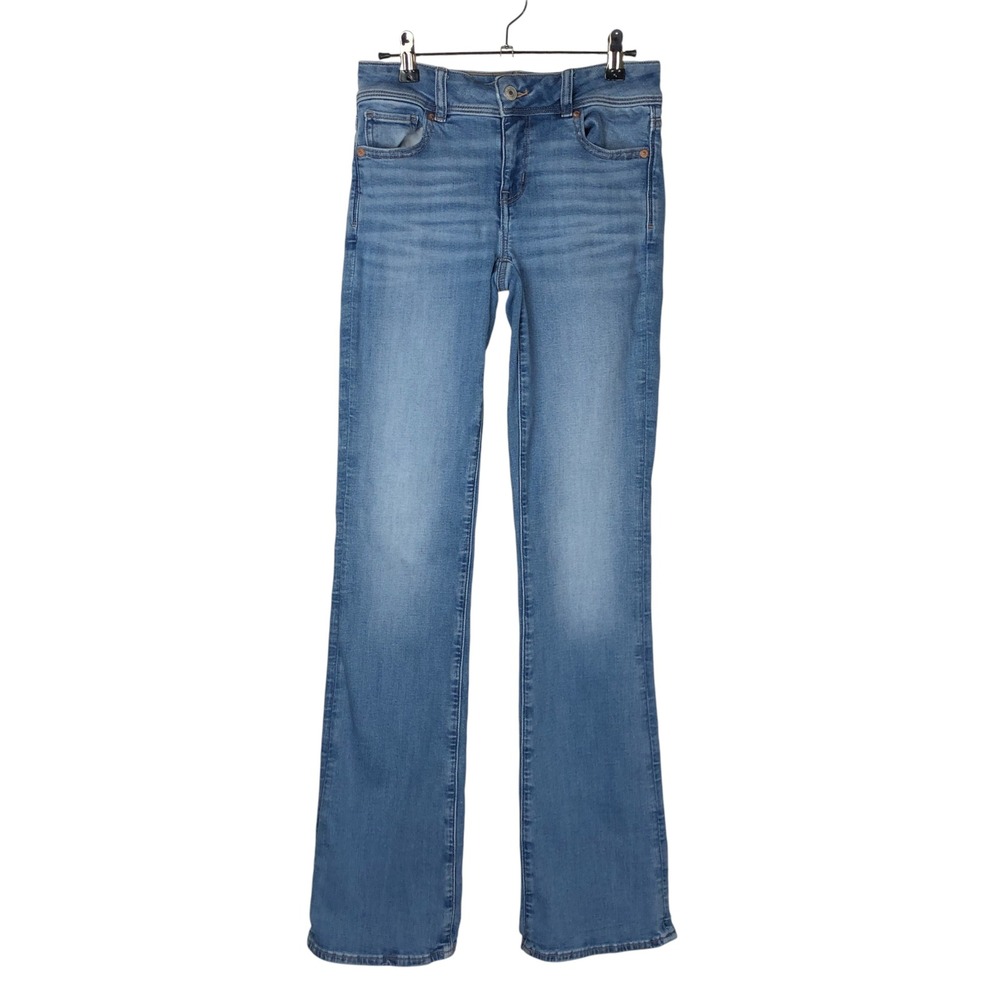 American Eagle Womens Kick Boot Super Stretch Jean Size 0 Tall‎ Light Wash